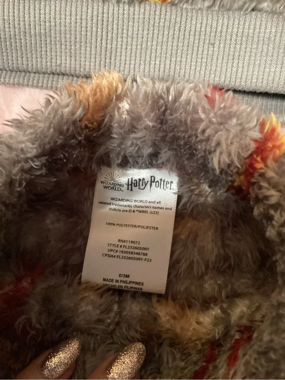 Super Fluffy Cozy Gray  Kids Matching Set - Gryffindor Motif